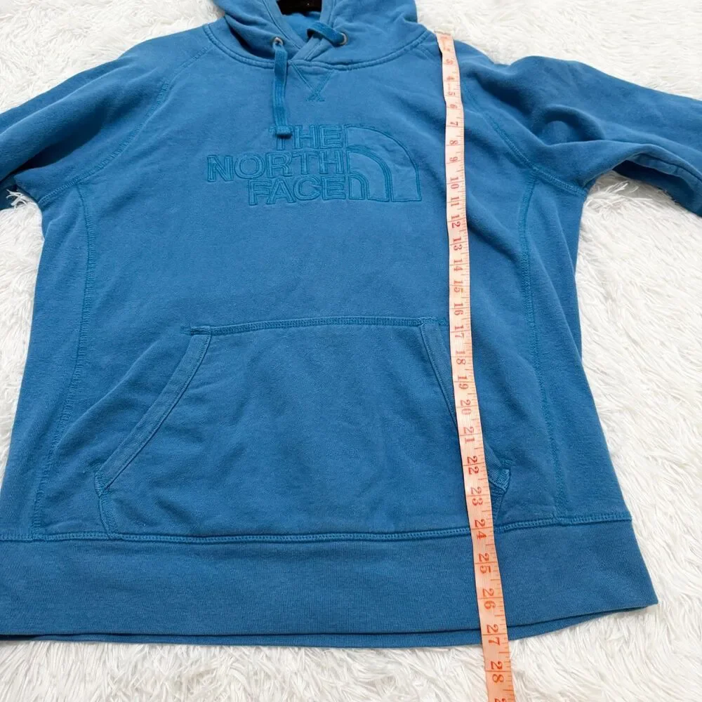 Men The North Face Graphic Print Hoodie Pullover in Marine Blue Size Medium